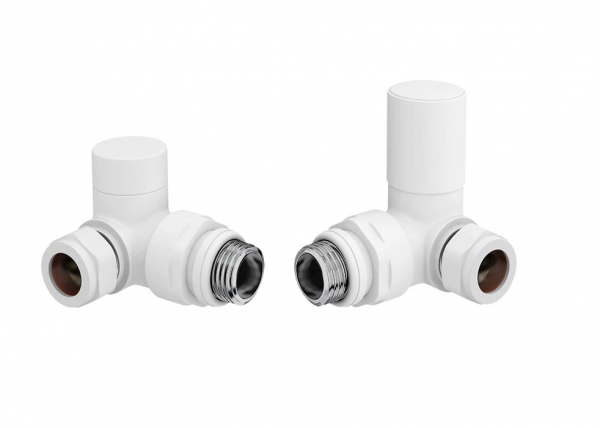 Radiator Valves Man. Round | Corner | White